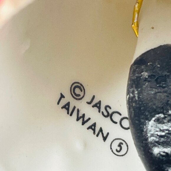 Porcelain Christmas Ornament Girl Holding Candle Bell Jasco Vintage - Picture 6 of 10